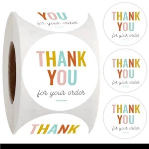 500pcs/roll 1 Inch Round Thank You Stickers